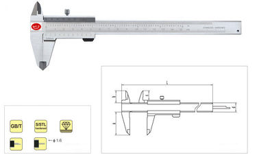 0-200 میلی متر فولاد ضد زنگ سنگین وظیفه Vernier Caliper، مقیاس دیجیتال / کالیپر Vernier متریک