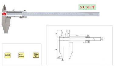 0mm - 500mm فولاد ضد زنگ کوپن Vernier با سبک نوبت و فک استاندارد